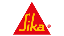 das sika-Logo ist in einem roten Dreieck auf weißem Hintergrund .
