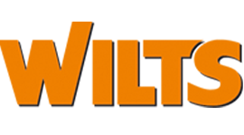 ein orangefarbenes wilts-Logo auf weißem Hintergrund