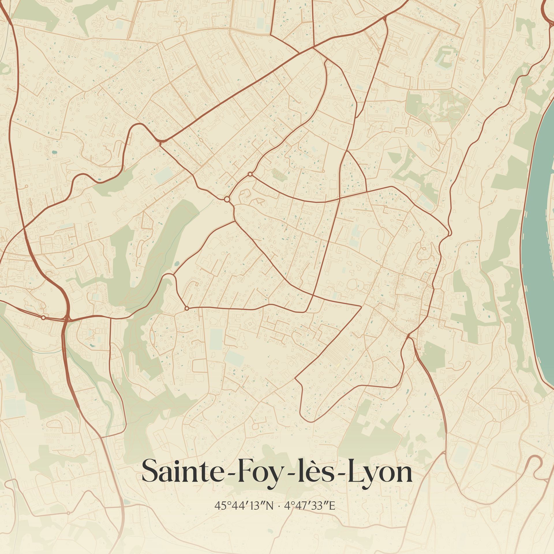 Plan de la ville de Sainte-Foy-lès-Lyon