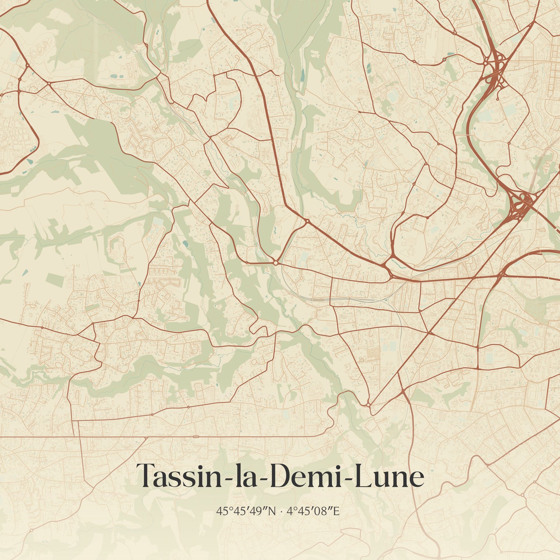 Plan de la ville de Tassin-la-Demi-Lune