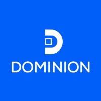 El logotipo de Dominio está sobre un fondo azul.