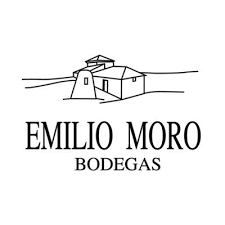 El logotipo de Bodega Emilio Moro es un dibujo en blanco y negro de una casa.