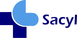Una cruz azul con la palabra sacyl en ella.