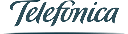 El logotipo de telefónica está sobre un fondo blanco.