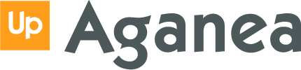 Se muestra un logotipo de up agenea sobre un fondo blanco.