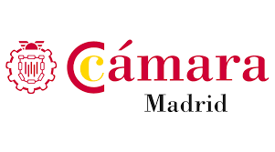 Un logo rojo y amarillo para Cámara Madrid