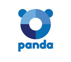 Un logotipo de panda con un panda azul en el medio.