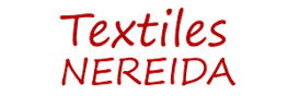 Texto rojo "Textiles NEREIDA" sobre fondo blanco.