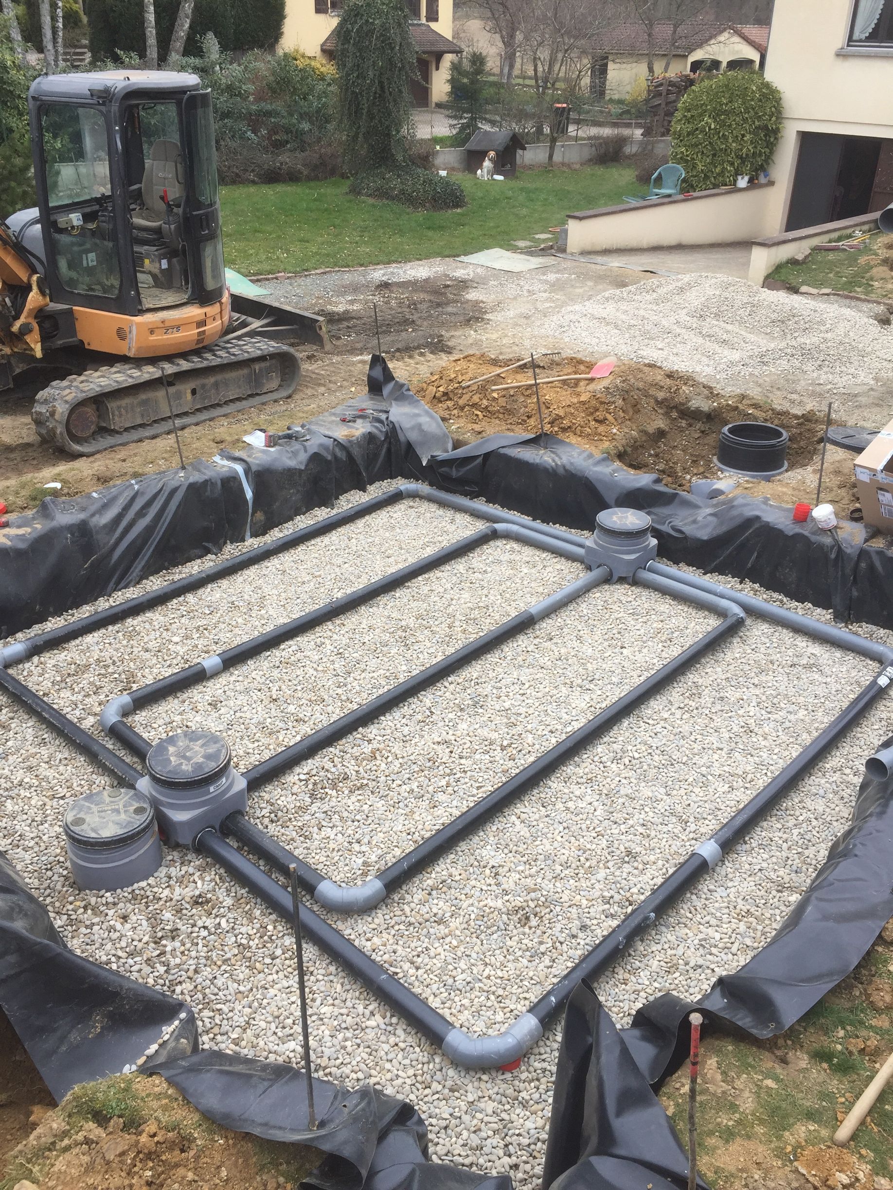 Chantier d'une installation de microstation.