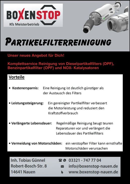 Flyer Partikelfilterreinigung