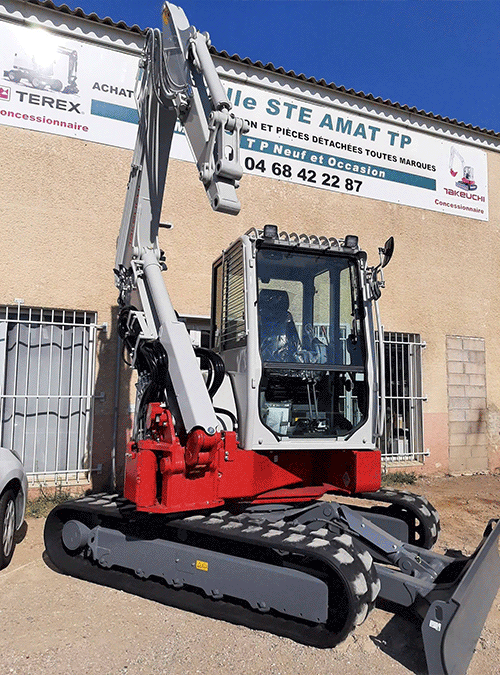 Focus sur une pelleteuse de la marque Takeuchi