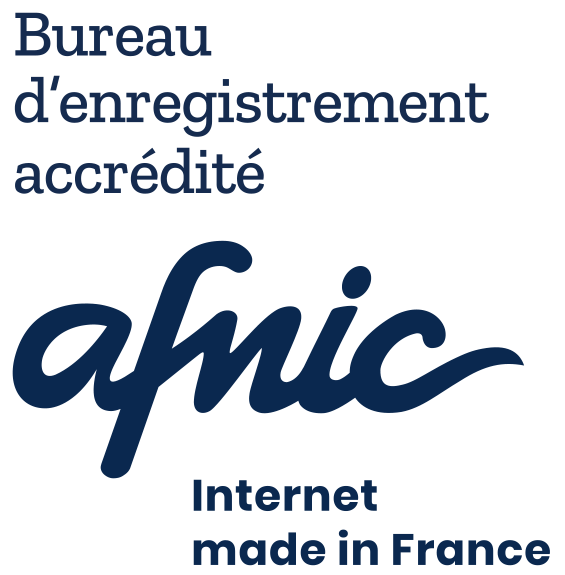 AFNIC logo: text bleu, 