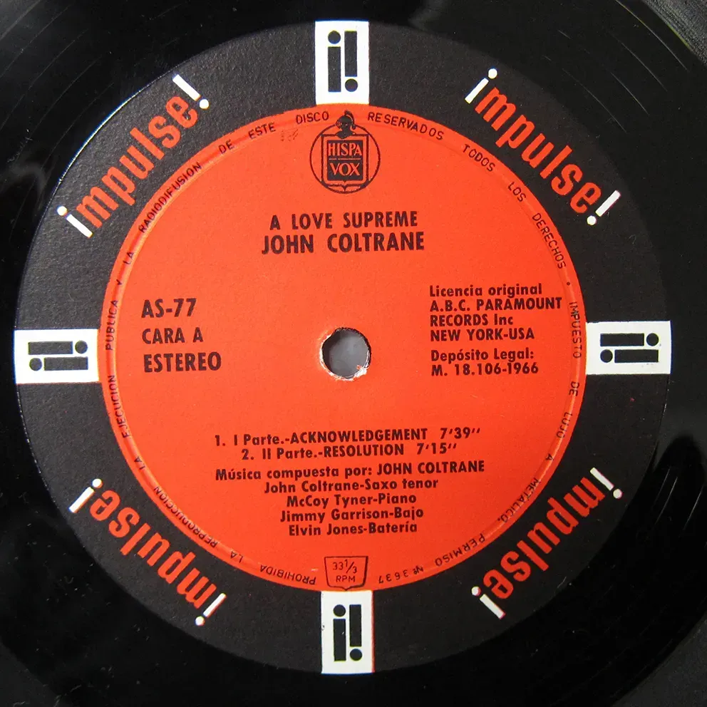 Un sello discográfico para un amor supremo de John Coltrane