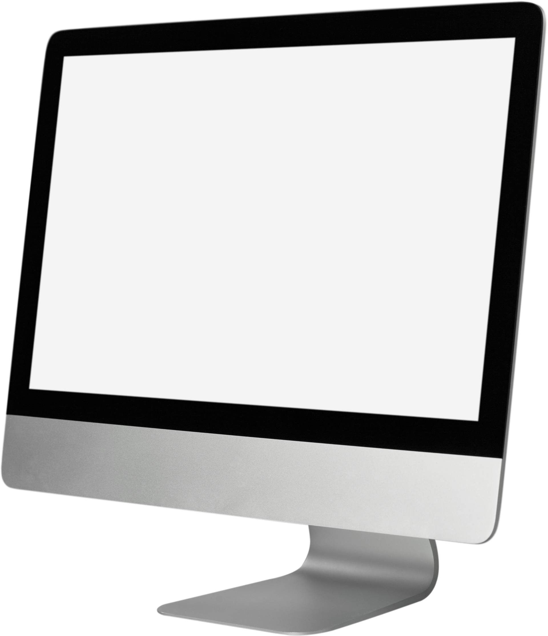 Un ordinateur avec un écran blanc.