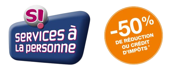 Logo pour des services personnels offrant une réduction ou un crédit d'impôt de 50 %.