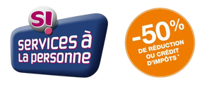 Logo pour des services personnels offrant une réduction ou un crédit d'impôt de 50 %.