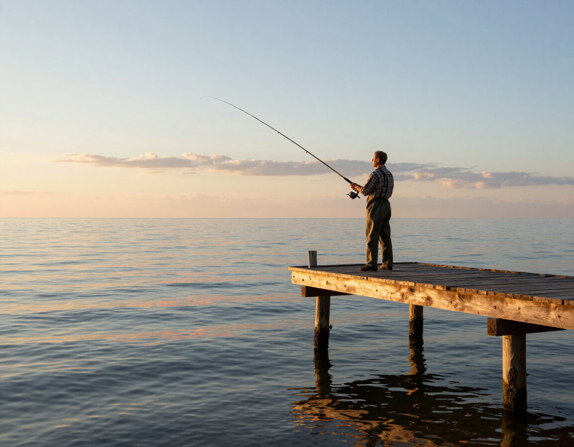 Fishing off the pier
