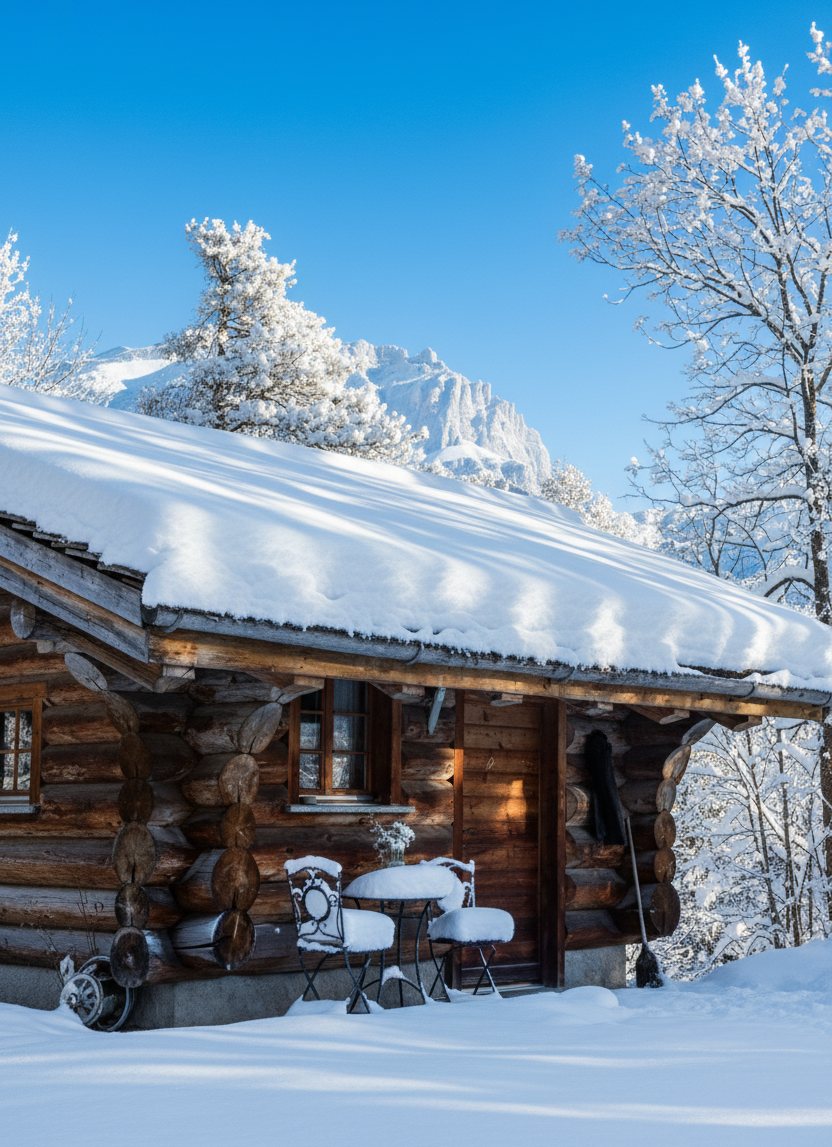 Blockhütte mit Kochnische, Spa & Wellness. Übernachte im magischen Pfynwald im Wallis
