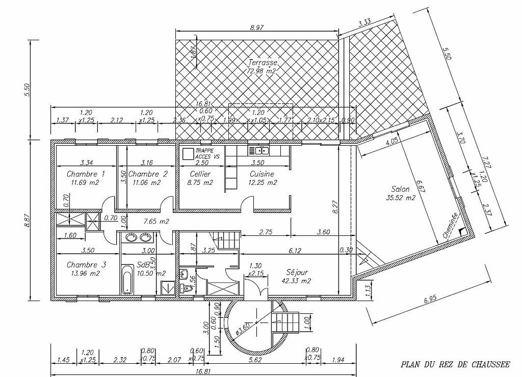AutoCAD : plan en RDC - Serge Maurin