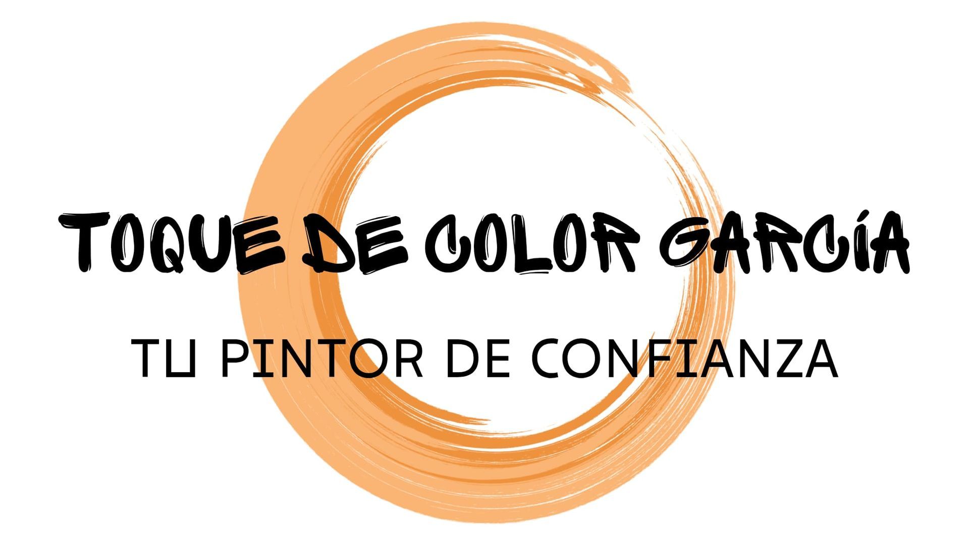 Logo for "Toque de Color Garc&iacute;a": black text with the slogan "Tu pintor de confianza" over an orange brushstroke circle.