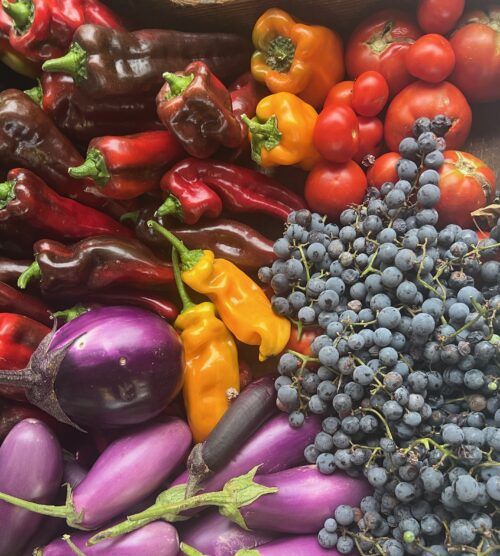 Fresh Produce Baskets at Farmers Market