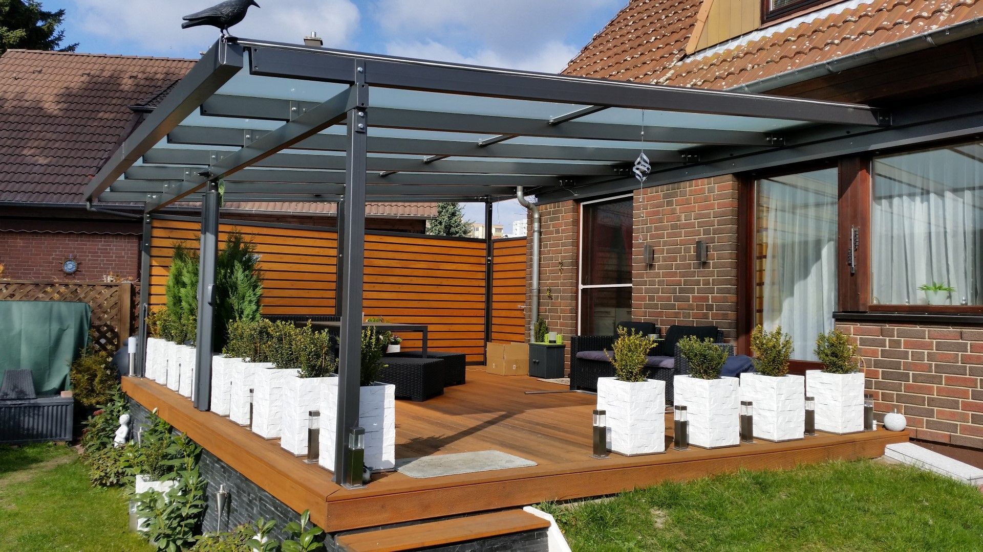 Müller Schlosserei & Metallbau OHG, überdachte Terrasse