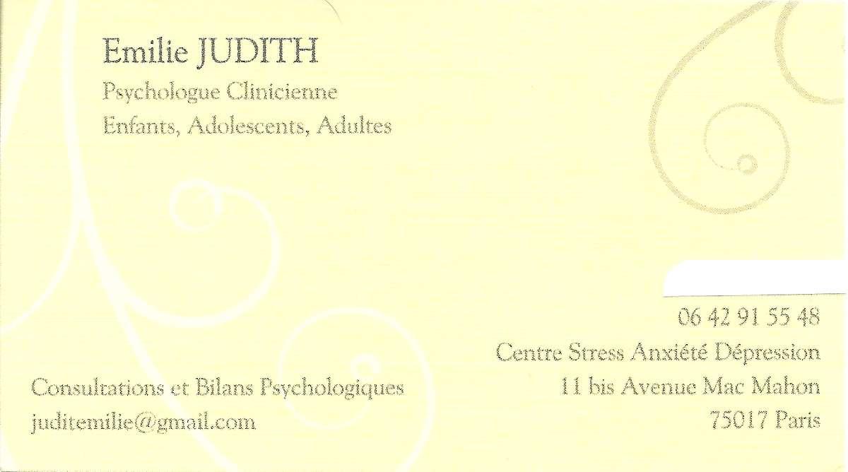 Emilie Judith, psychologue dans le 17ème à Paris