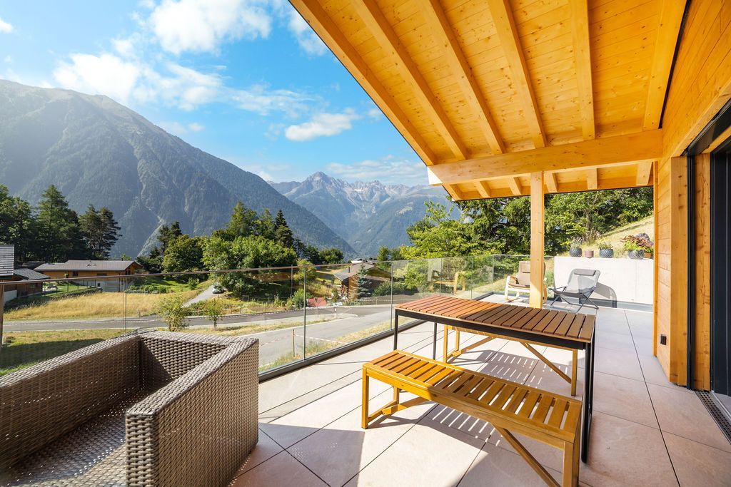 Chemin-Dessus - chalet - terrasse avec vue montagne