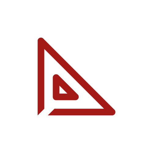 Triangle rouge avec un triangle plus petit à l'intérieur.