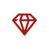 Icône de diamant rouge.
