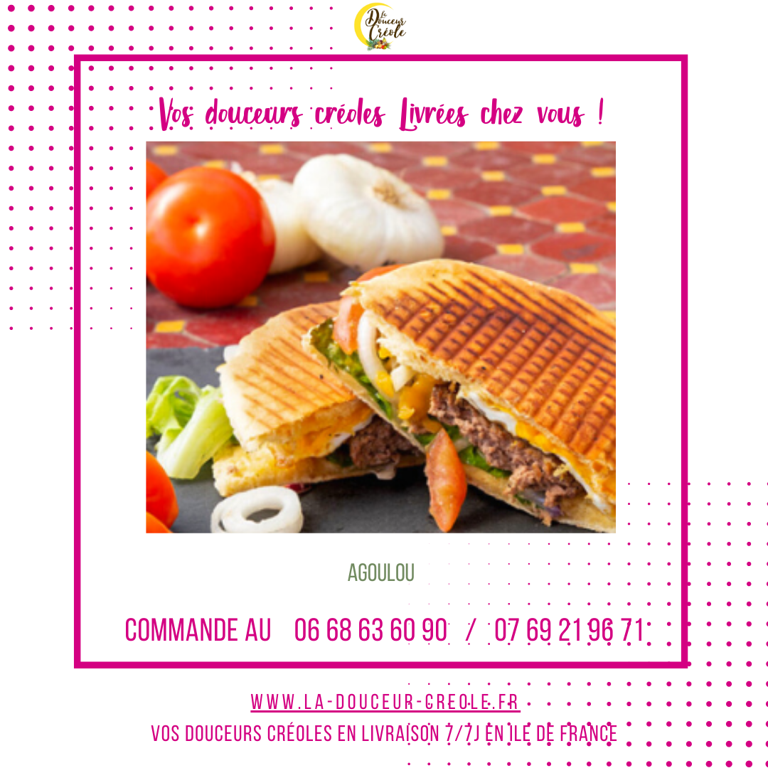 Publicité pour un sandwich, montrant un gros plan d'un sandwich grillé avec des ingrédients frais. Numéro de téléphone pour commander inclus.