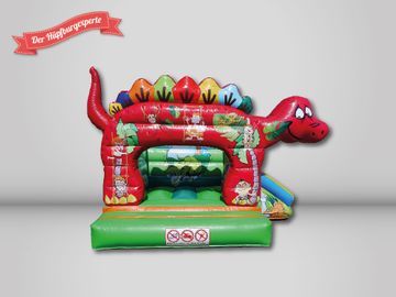 Der Hüpfburgexperte Dinosaurier Design in rot.