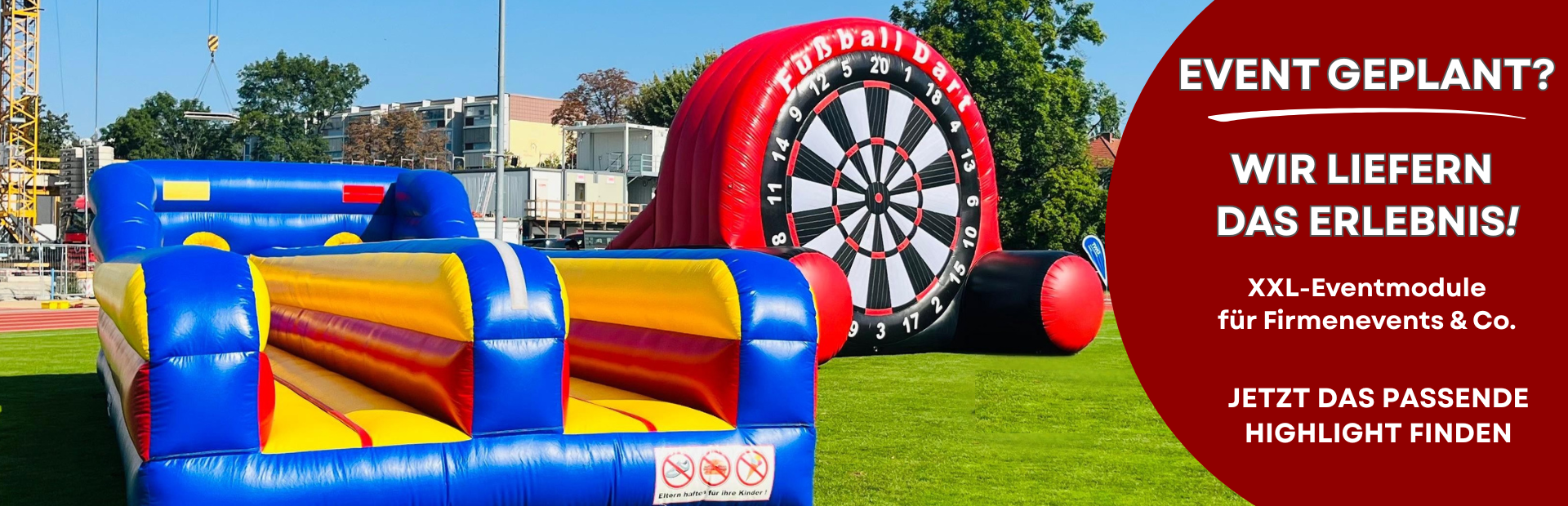 Fussballdart und Bungeerun, Eventmodule mieten Dresden, Firmenfeier