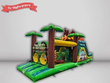 Der Hüpfburgexperte buntes Winnetou Design, mit Rutsche. 