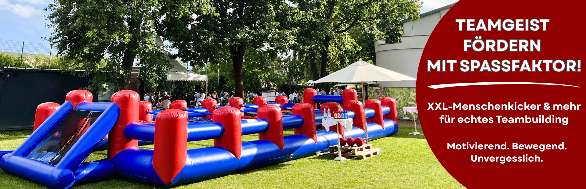 XXL Menschenkicker, Human Table Soccer mieten, Eventmodule mieten Dresden, Firmenfeier