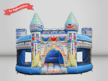 Der Hüpfburgexperte sehr groß bunte Hüpfburg, im Schloss Design.