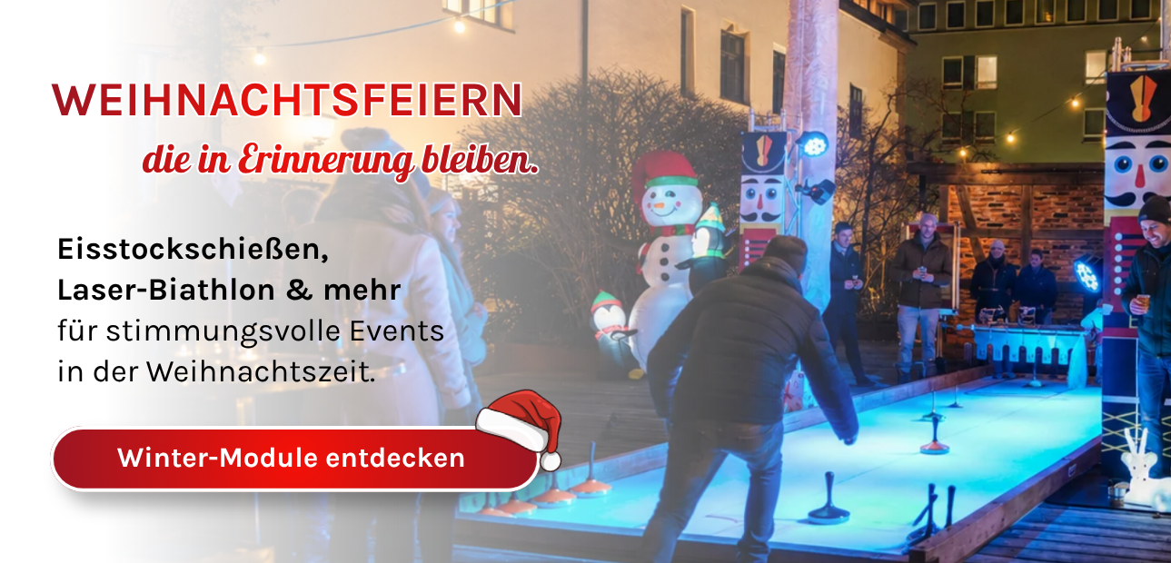 Weihnachtsfeier Dresden planen, Firmenfeier Eisstockschießen buchen