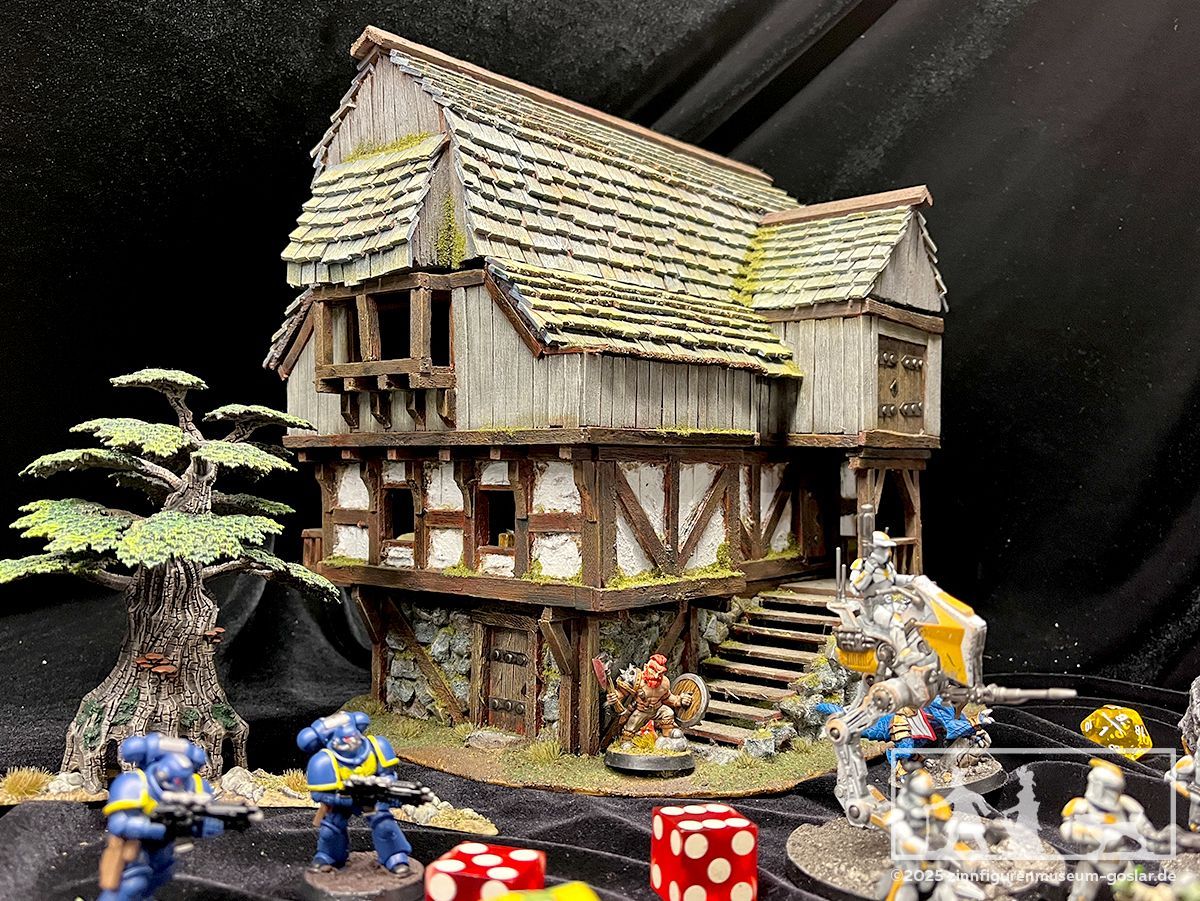 Handgefertigtes Fachwerkhaus für Tabletop Rollenspiele.