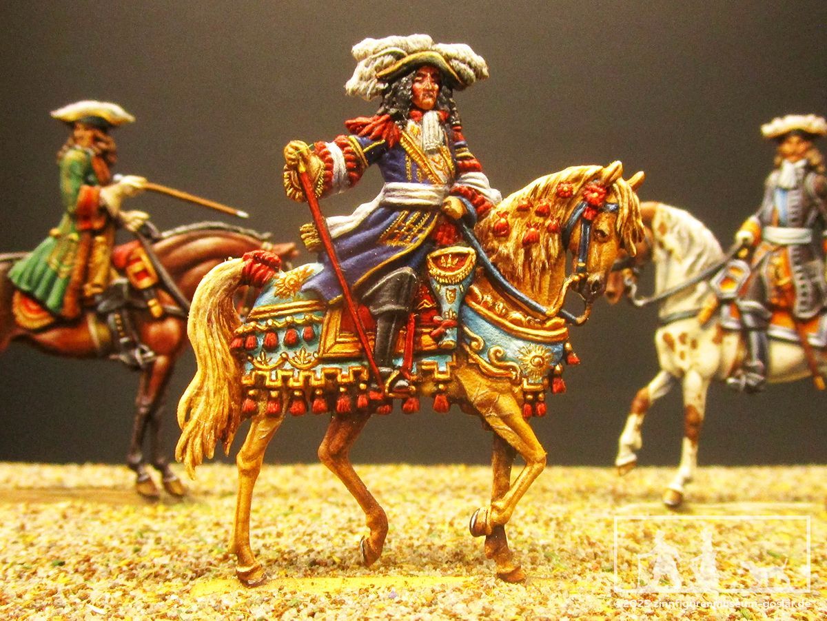 Ludwig XIV zu Pferd mit seinen Marschällen