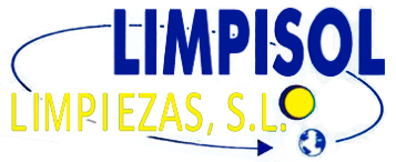 Un logotipo azul y amarillo para Limpisol Limpiezas SL