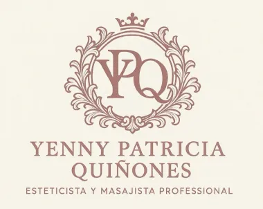 Logotipo con un monograma ornamentado, &ldquo;YPQ&rdquo;, de Yenny Patricia Qui&ntilde;ones, esteticista y masajista profesional.