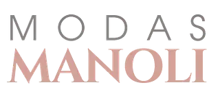 Se muestra un logotipo de Modas Manoli sobre un fondo blanco.