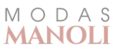 Se muestra un logotipo de Modas Manoli sobre un fondo blanco.