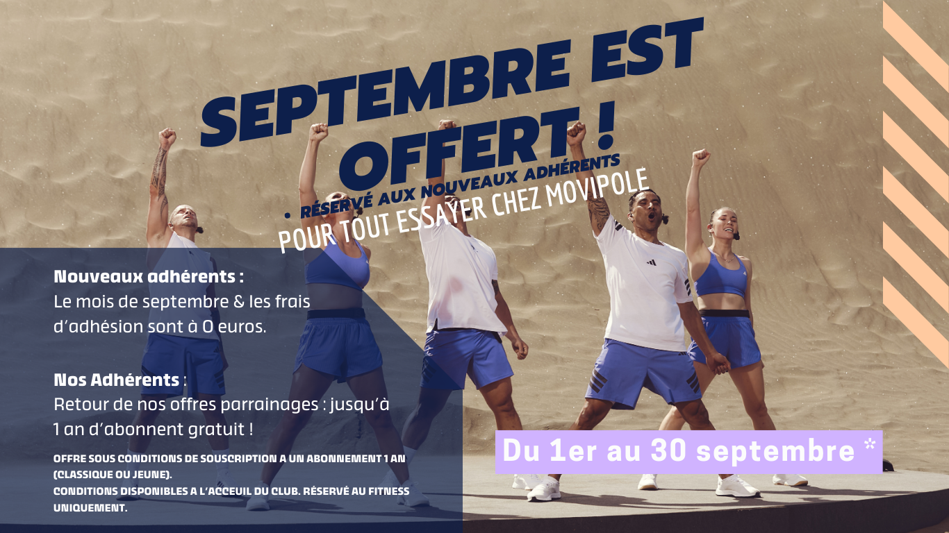 Promotion de septembre du centre fitness Movipole