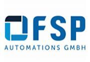 Logo der FSP Automations GmbH: Blaues quadratisches Design mit den Buchstaben FSP in Blau und darunter „AUTOMATIONS GMBH“.