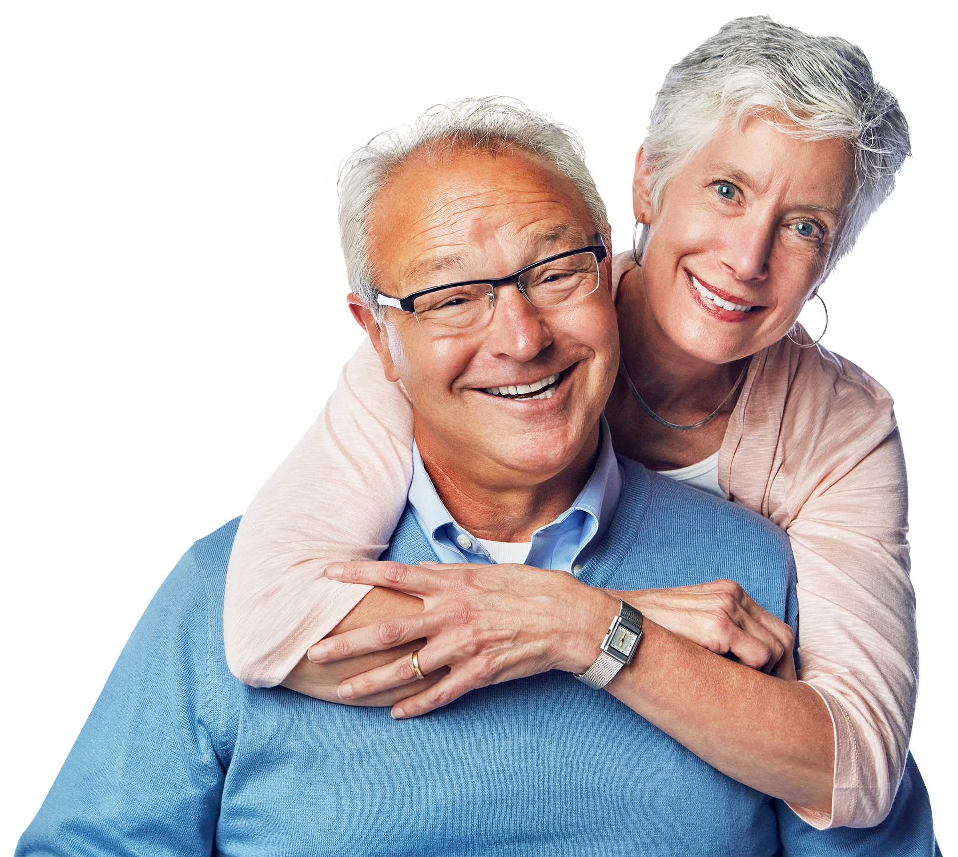 Un couple de personne âgées souriant