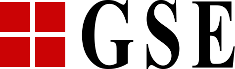 Logo rouge &agrave; quatre carr&eacute;s suivi des lettres &laquo; GSE &raquo; en noir gras.