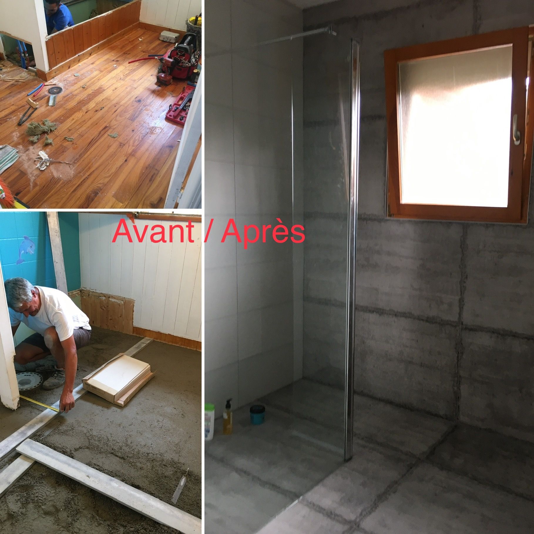 Travaux de pose de carrelage avant apendant et après