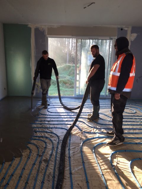 coulage chape fluide sur chauffage sol