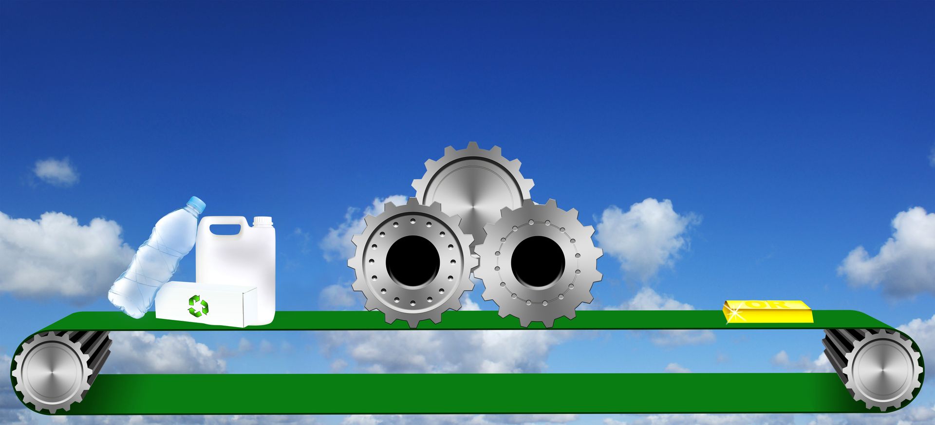 Tapis roulant symbolisant la valorisation des déchets